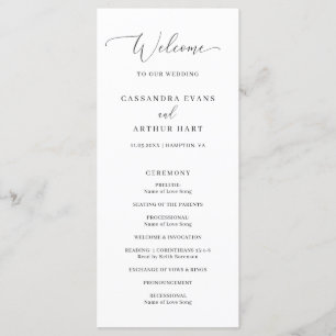 Simple Classic Formal Elegant Wedding Programme