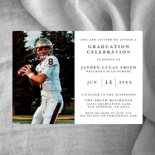 SIMPLE CLASSIC FORMAL PHOTO GRADUATION INVITATION