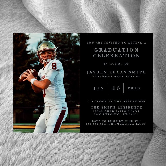 SIMPLE CLASSIC FORMAL PHOTO GRADUATION INVITATION (Creator Uploaded)