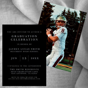 SIMPLE CLASSIC FORMAL PHOTO GRADUATION INVITATION