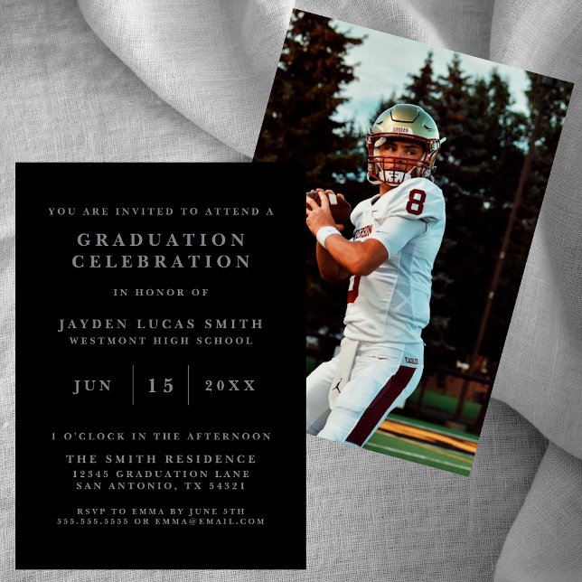 SIMPLE CLASSIC FORMAL PHOTO GRADUATION INVITATION (Creator Uploaded)
