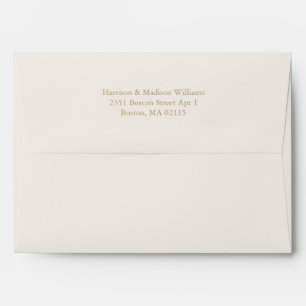 Simple classic gold ivory custom elegant chic envelope