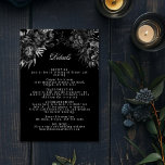 Simple Classic Gothic Black Wedding Details Enclosure Card<br><div class="desc">Introducing the timeless allure of our Simple Classic Gothic Black Wedding Details Enclosure Card design, where elegance meets the ethereal. An enchanting touch of dark romance adorned with intricate botanical motifs, featuring black backgrounds embellished with lush peonies and delicate roses that exude a moody sophistication perfect for your special day....</div>