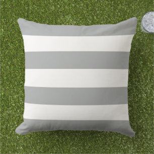 Simple Classic Grey Horizontal Stripes Cushion