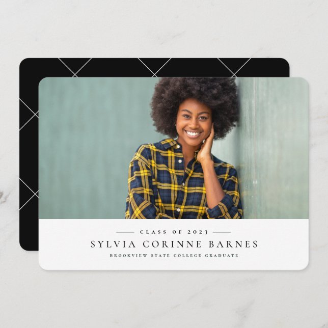 Simple classic horizontal graduation announcement (Front/Back)