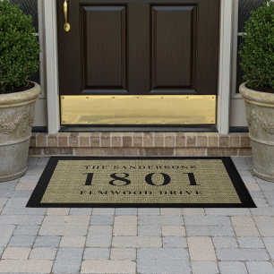 Simple Classic House Number & Address Personalised Doormat