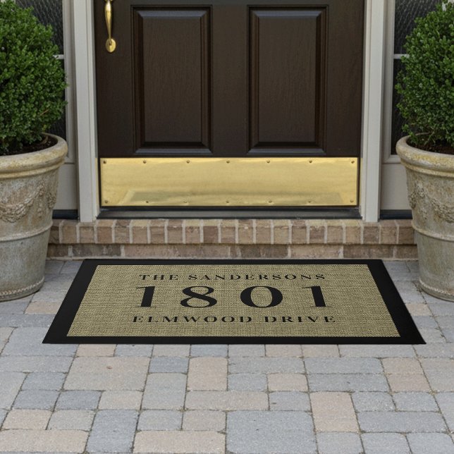 Simple Classic House Number & Address Personalised Doormat (Creator Uploaded)