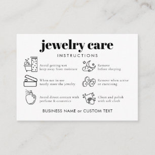 Simple Classic Jewellery Care Thank You Business  Enclosure Card