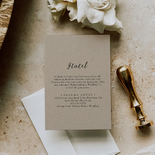 Simple Classic Kraft Hotel Enclosure Card