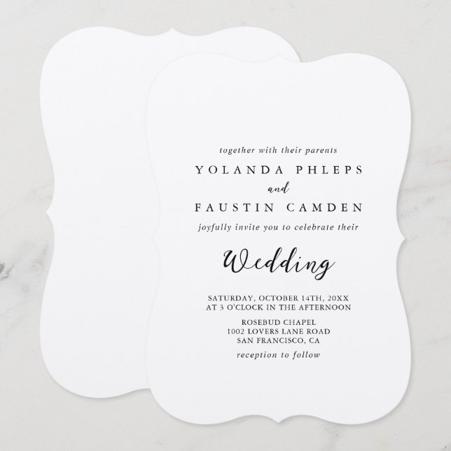 Simple Classic Kraft Wedding Invitation (Front/Back)