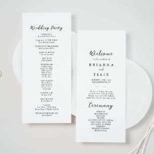 Simple Classic Kraft Wedding Program Programme