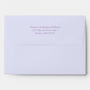 Simple classic lavender lilac custom elegant chic envelope