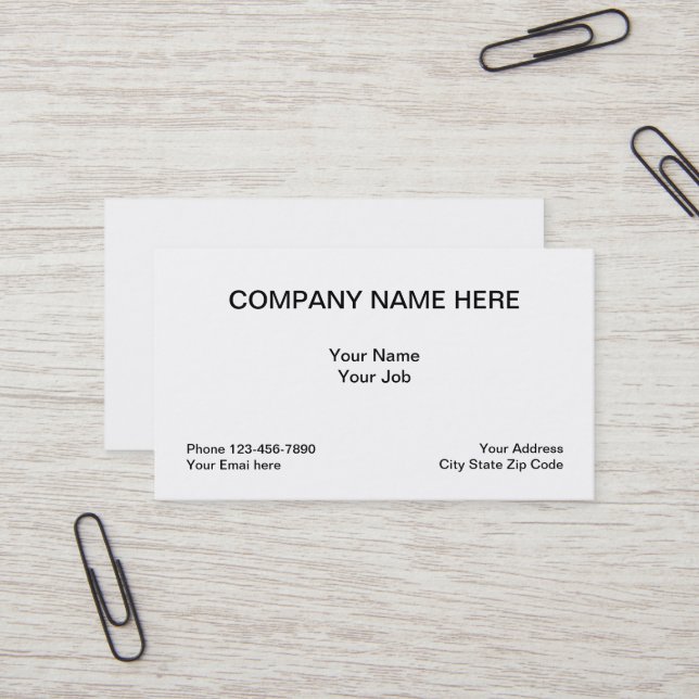Simple Classic Layout Generic Business Card (Front/Back In Situ)