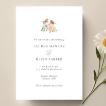 Simple classic love birds wedding