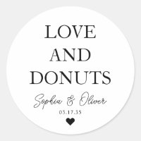 Simple Classic LOVE DONUTS Heart Wedding Favour