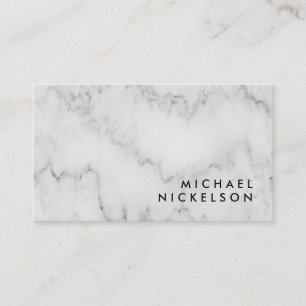 Simple Classic Masculine   Name in Black on Marble Business Card