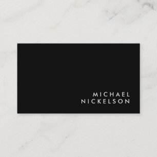 Simple Classic Masculine Name on Black Business Card