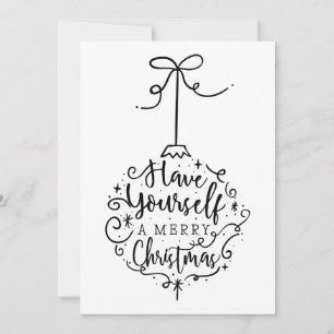 Simple Classic Merry Christmas Bauble Holiday Card