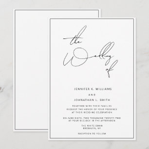 Simple Classic Minimalist Wedding Invitation