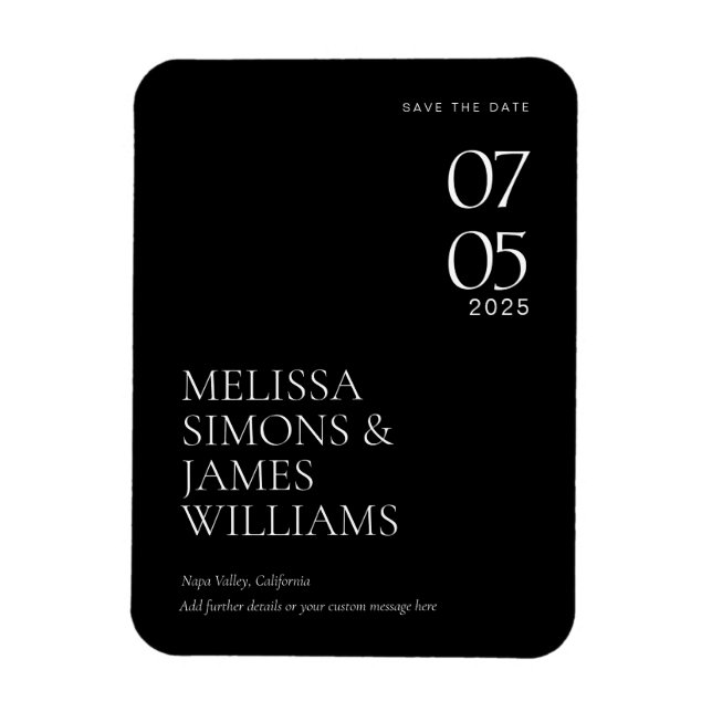 Simple Classic Minimalist Wedding Save The Date Magnet (Vertical)