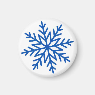 Simple Classic Modern Large Blue Snowflake  Magnet