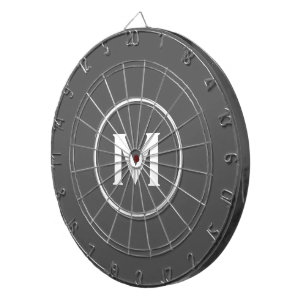 Simple Classic Monogram Gray Dartboard