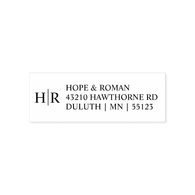 Simple Classic Monogram Return Address Self-inking Stamp (Design)
