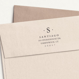 Simple Classic Monogram Return Address Self-inking Stamp