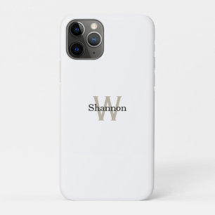Simple Classic Monogram with Name iPhone Case