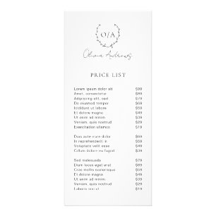 Simple Classic Monogram Wreath Elegant Rack Card