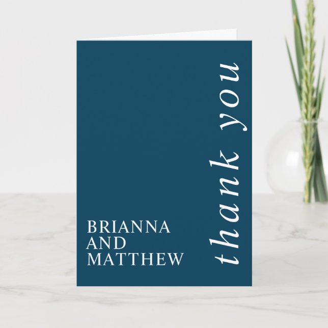 Simple Classic Navy and White Thank You (Front)