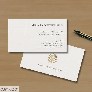 Simple Classic Professional Linen Business Card