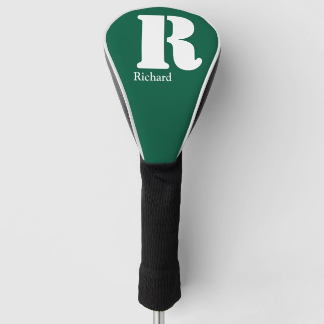 Simple Classic Professional Monogram and Name Golf Head Cover (Front)