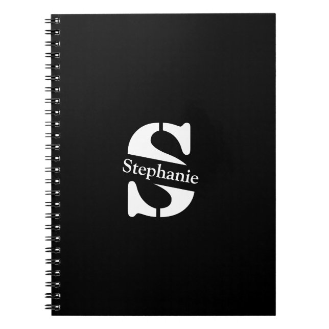 Simple Classic Professional Monogram and Name Notebook (Front)