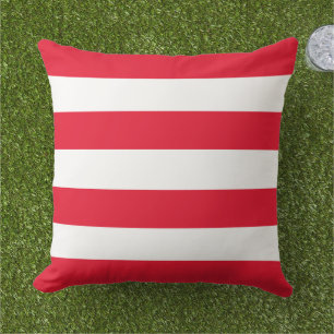 Simple Classic Red Horizontal Stripes Cushion