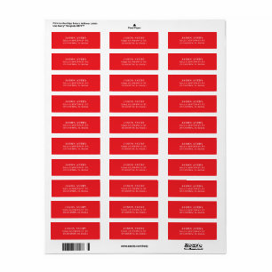 Simple Classic Red Return Address Text Based