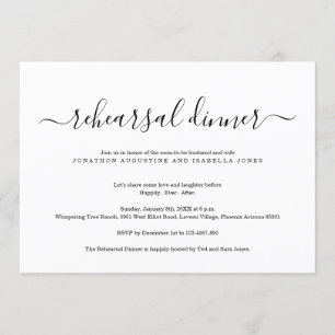 Simple Classic Rehearsal Dinner Invitation