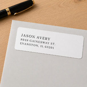 Simple Classic Return Address Text Based Label