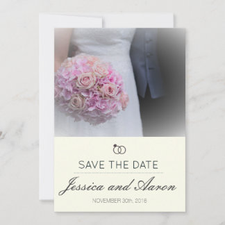 Simple Classic Save The Date Note Ivory Background