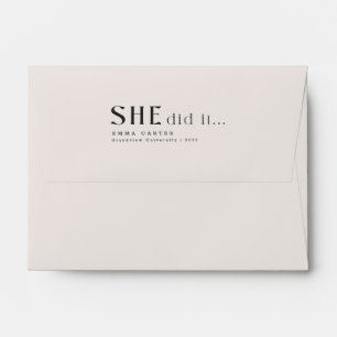 Simple Classic Script Black Graduation Envelope