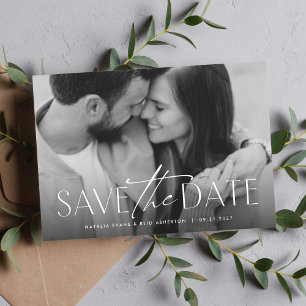 Simple classic stylish photo save the date