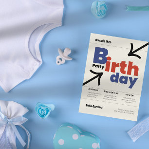 Simple Classic Swiss Birthday  Invitation