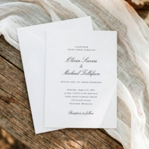 Simple Classic Traditional Old Money Wedding Invitation
