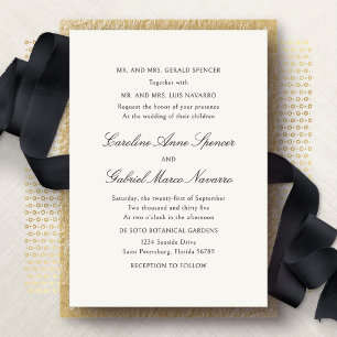 Simple Classic Traditional Wedding Invitation
