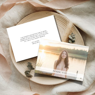 Simple Classic Typography Bridal Shower Photo Thank You Card