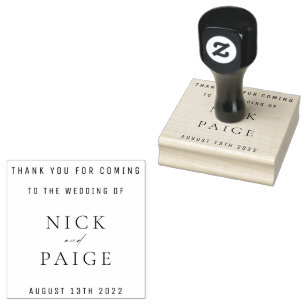 Simple Classic Wedding Favour Rubber Stamp