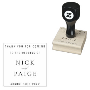 Simple Classic Wedding Favour Rubber Stamp
