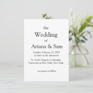 Simple Classic Wedding Invitation