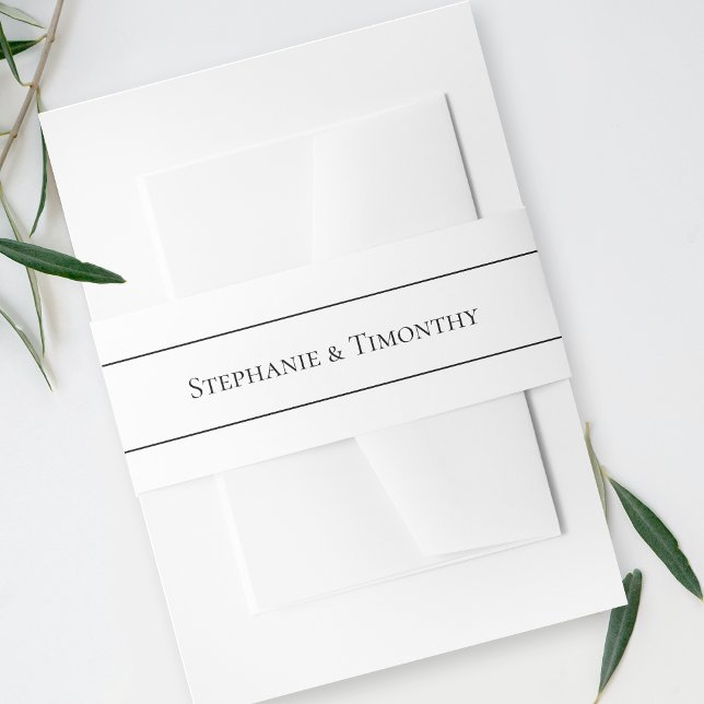 Simple Classic Wedding Invitation Belly Band (Add elegance to your wedding invitations with our belly bands, ensuring a polished presentation.)