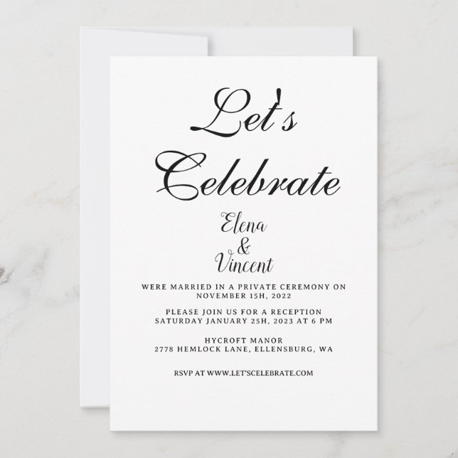 Simple CLASSIC wedding invitation card (Front)
